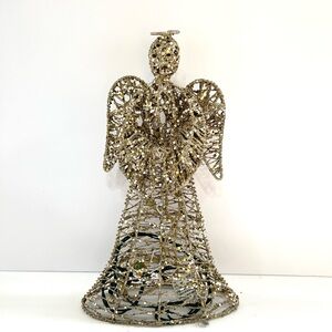 Gold Sequined/Glitter Angel Tree Topper 12.5”